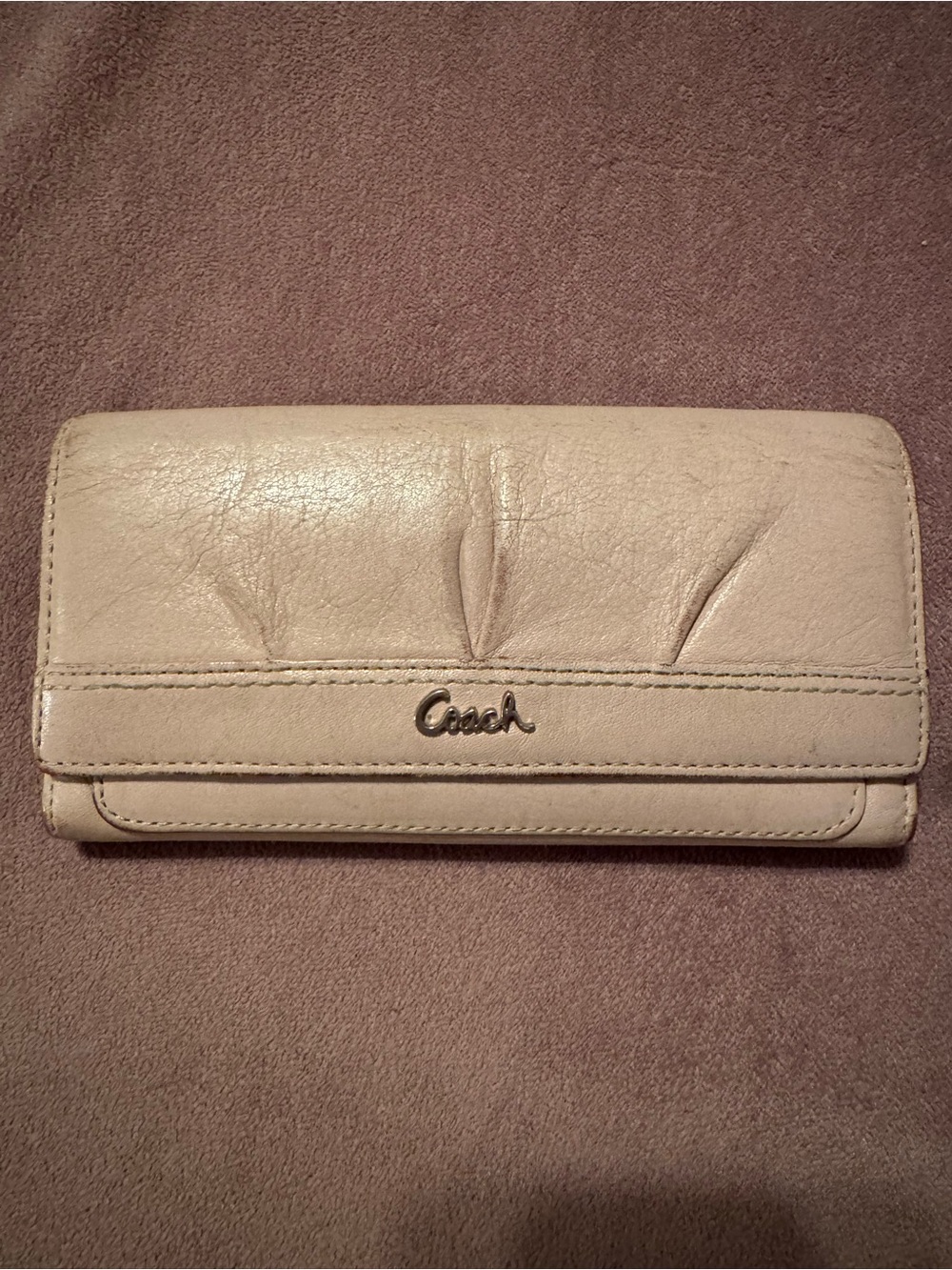 Vintage Coach Light Pink Leather Continental Wallet *See Description*
